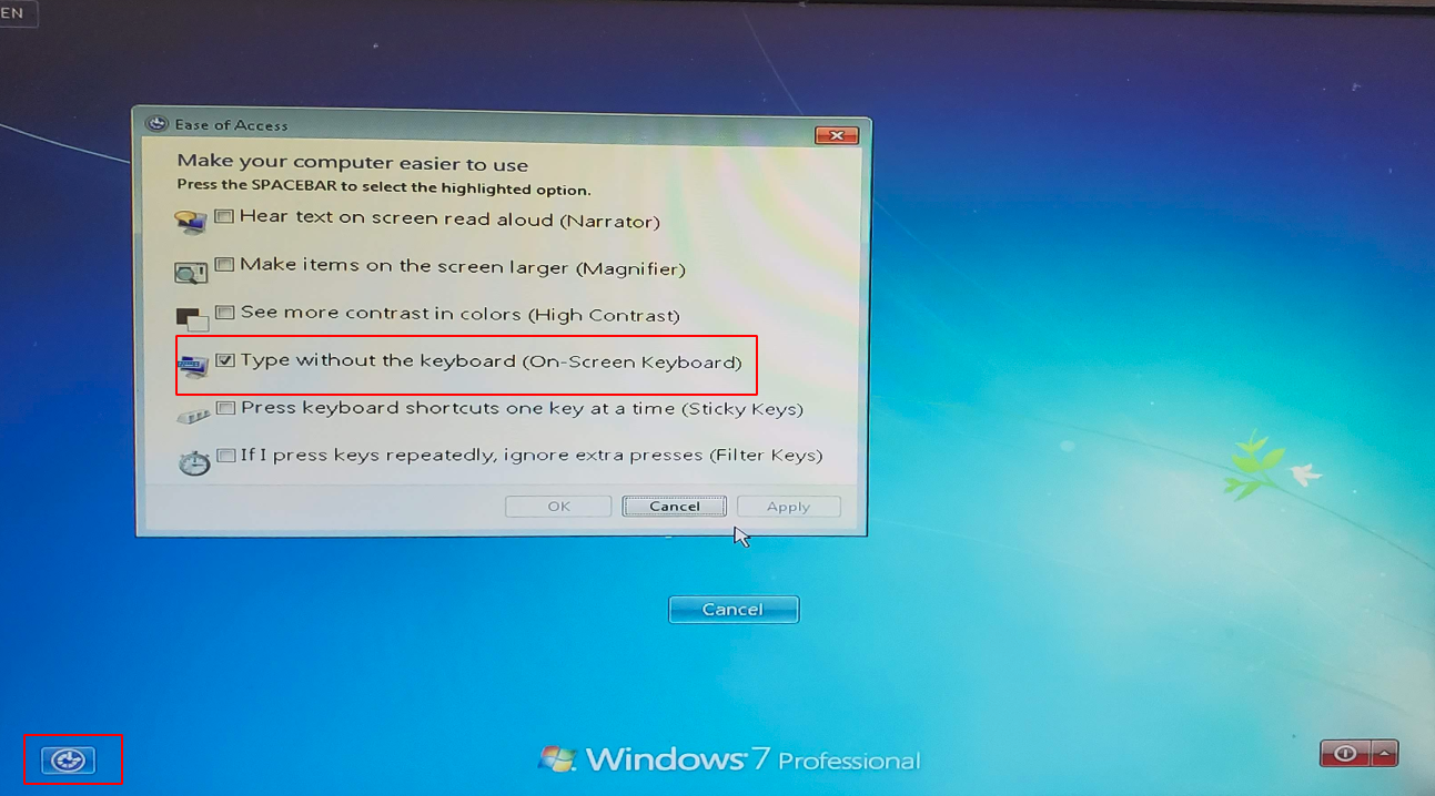 Image of Windows 7 lock options