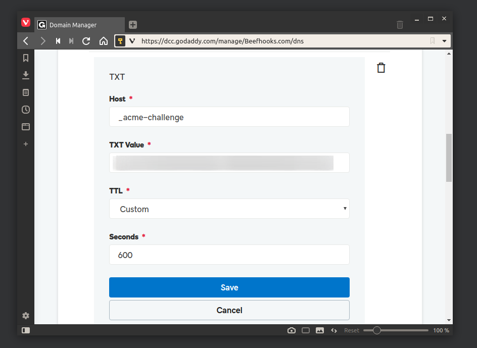 Let's Encrypt Setting